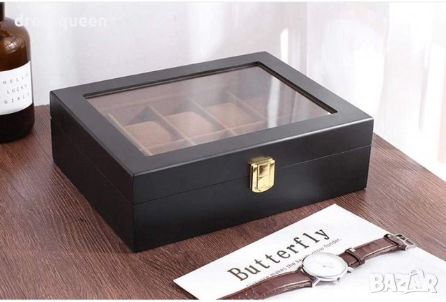 2656 Черна кутия за 10бр часовници, снимка 3 - Други стоки за дома - 30379536