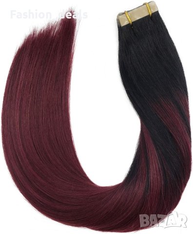 Нова червена удължаваща естествена коса Треса удължения Прическа 60 см, снимка 8 - Аксесоари за коса - 42113895