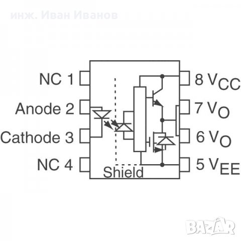 HCPL-J312-000E 2.5 Amp Output Current MOSFET and IGBT Gate Drive Optocoupler, снимка 4 - Друга електроника - 36967811