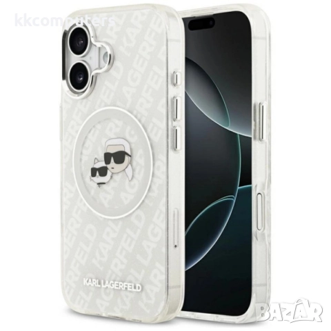 Оригинален кейс Karl Lagerfeld Karl and Choupette Glitter MagSafe и Протектор За iPhone 17 (6.3), Пр
