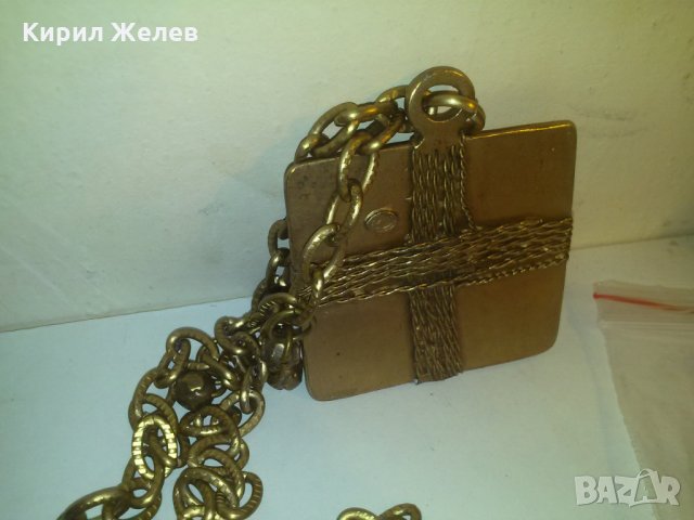 МАРКОВ МАСИВЕН БРОНЗОВ ЗЛАТИСТ МЕДАЛЬОН АРТ ИЗРАБОТКА с ВЕРИЖКА 12379, снимка 6 - Колиета, медальони, синджири - 29825616