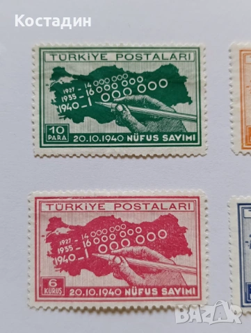 Пощенски марки Турция 1940, снимка 2 - Филателия - 53981820