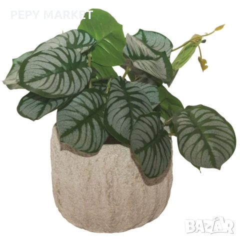 Декоративно растение в кашпа, 20см Изкуствено стайно растение. Практично решение за декорация както , снимка 1
