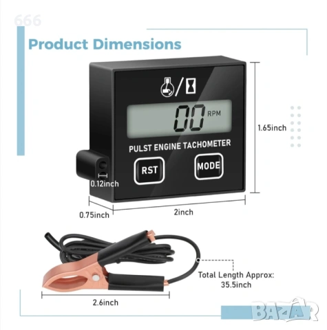 Тахометър и брояч на моточасове, снимка 5 - Друга електроника - 54023032