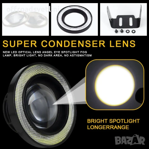 LED Халогени Лупи за Вграждане 64 мм с Ангелски Очи – Модел PG469, снимка 7 - Аксесоари и консумативи - 53057900