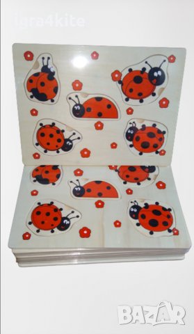 3 модела дървени дъски с животни ТОП! жираф, калинка и далматинец, снимка 6 - Образователни игри - 38562786