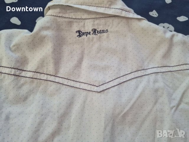  PEPE JEANS бяла дънкова спортна риза , снимка 8 - Ризи - 34377504