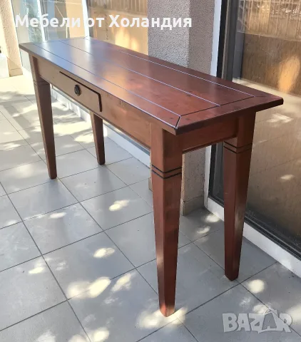 Конзолна маса от масив с чекмедже, снимка 4 - Маси - 56001882