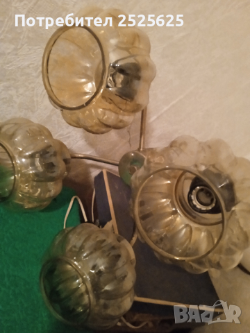 Полилеи -2броя, стъкла/плафони от стари лампи, снимка 5 - Лампи за таван - 39360431