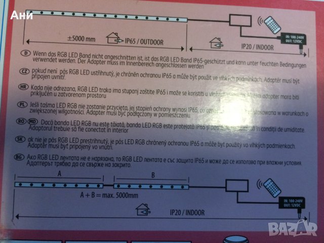 Чисто нова лед лента -  5 м RGB LED, снимка 6 - Други - 38771594