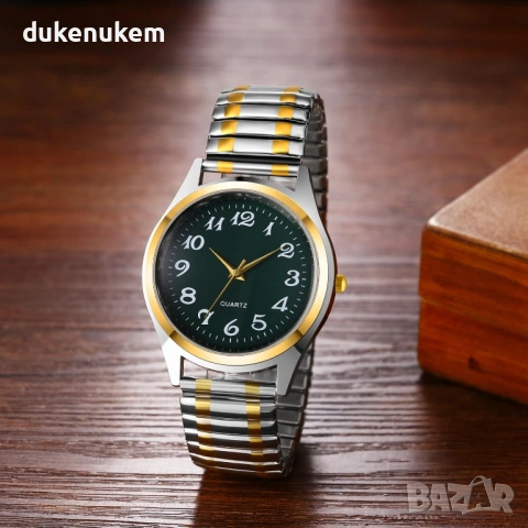 Мъжки кварцов часовник, ултратънък, зелен циферблат, снимка 5 - Мъжки - 53172522