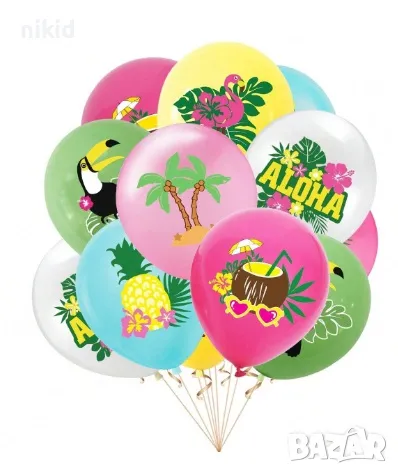 палми хаваи ананас хавайски тропически Обикновен надуваем латекс латексов балон парти хелий или газ, снимка 2 - Други - 47477212