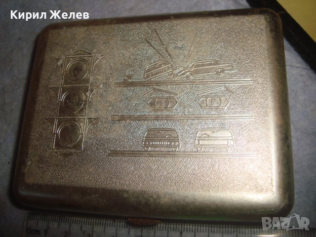 РЯДКА ФИГУРАЛНО ОРНАМЕНТИРАНА СРЕБРИСТА ВИНТИДЖ ТАБАКЕРА 32185, снимка 4 - Колекции - 38289044