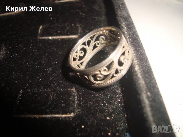 АРТ ДЕКО СРЕБЪРЕН ФИЛИГРАНЕН МАЙСТОРСКА АЖУРНА ЮВЕЛИРНА ИЗРАБОТКА НЕЖЕН ПРЪСТЕН СРЕБРО 17073, снимка 7 - Антикварни и старинни предмети - 31196134