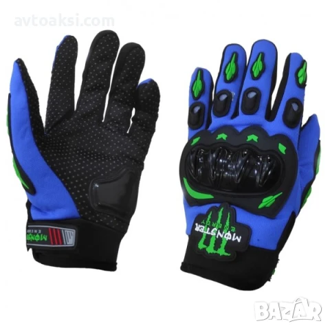 Мото/Вело Ръкавици Monster Черни/Сини/Червени, снимка 4 - Аксесоари и консумативи - 50590798