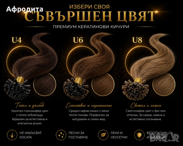 ✨ 100% ЕСТЕСТВЕНА КОСА – КЕРАТИНОВИ КИЧУРИ С ПЕРФЕКТЕН ЕФЕКТ ✨, снимка 5 - Аксесоари за коса - 54357972