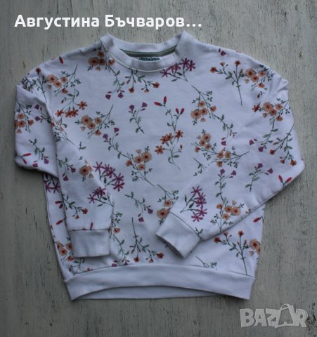 Блуза с дълъг ръкав с флорална щампа размер 134-140