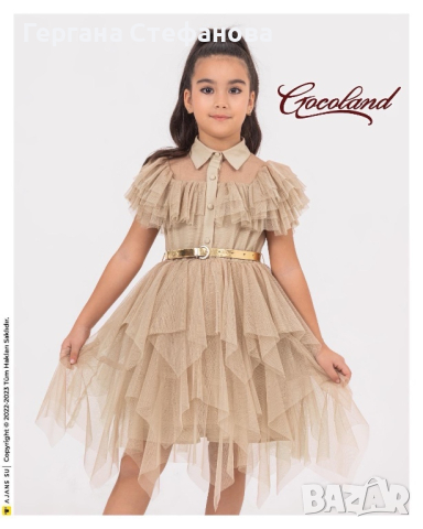 Рокля с тюл и кожено коланче Размери -116,128,140,152 Цена -65 лв, снимка 3 - Детски рокли и поли - 44617430