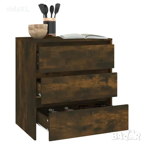 vidaXL Сайдборд, опушен дъб, 70x41x75 см, инженерно дърво, снимка 7 - Бюфети - 56148046