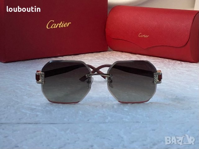 Cartier 2022 прозрачни дамски слънчеви очила Осмоъгълник с камъни, снимка 3 - Слънчеви и диоптрични очила - 38820742