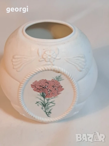 порцеланова ваза с рози Limoges 32/5, снимка 2 - Вази - 53218038