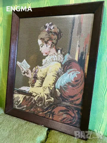 Гоблен в дървена рамка, снимка 2 - Гоблени - 49076971