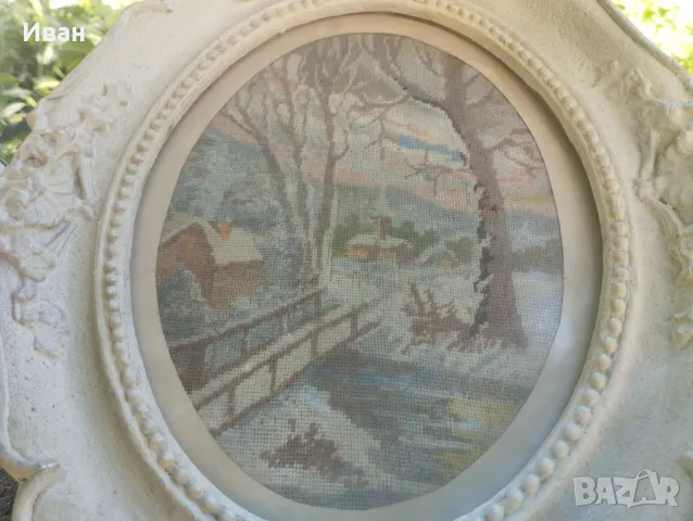 ръчно изработен гоблен Пейзаж/Зима , снимка 6 - Гоблени - 50339014