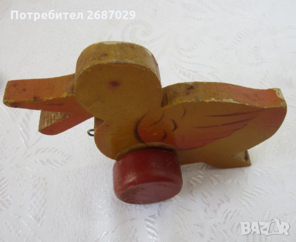 Патки: Патка, гъска, птиче, фигура, дърворезба, кукла, пате и куче играчка с колелца, снимка 2 - Статуетки - 29299517