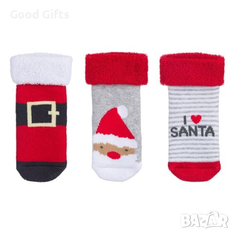 3 чифта Бебешки коледни чорапи, Дядо Коледа