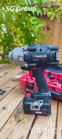Чисто нов Акумулаторен Гайковерт Parkside Performance 20V  +батерия 4Ah и зарядно(с Куфар), снимка 7 - Винтоверти - 55895184