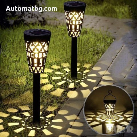 Комплект соларни лампи Automat, Светлина топло бяла, 41см, IP 44, снимка 2 - Соларни лампи - 40594670
