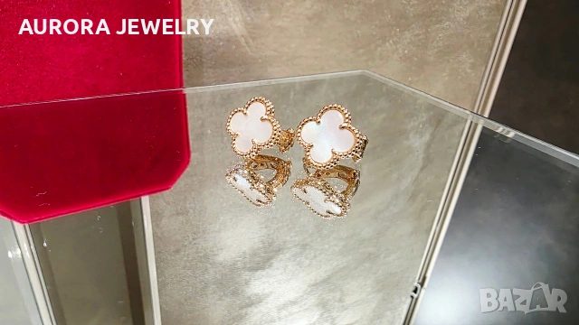 Van Cleef & Arpels VCA Rose Gold Mother of Pearl Vintage Alhambra Clips Дамски Обеци, снимка 5 - Обеци - 54312899