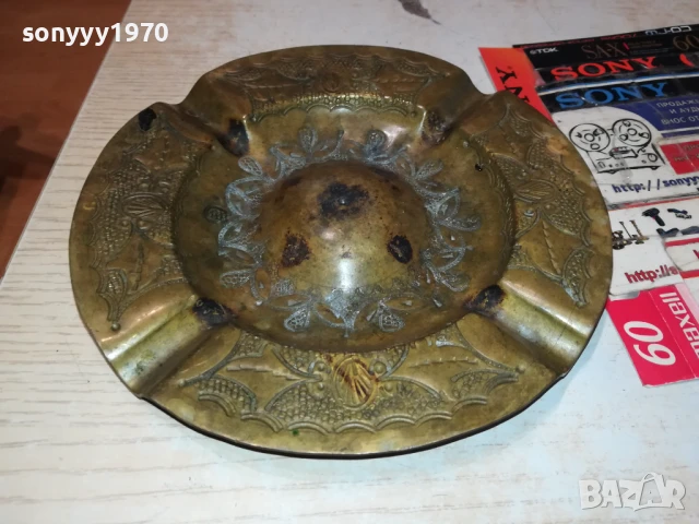 ПЕПЕЛНИК-МЕД/МЕСИНГ 17СМ ВНОС ГЕРМАНИЯ 0208252008LCHERY, снимка 13 - Антикварни и старинни предмети - 51230205