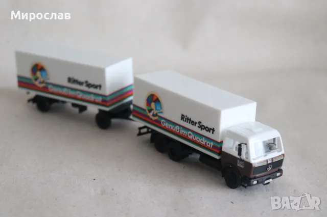 HERPA  1:87 H0 MERCEDES BENZ КАМИОН TIR МОДЕЛ КОЛИЧКА, снимка 4 - Колекции - 49651099