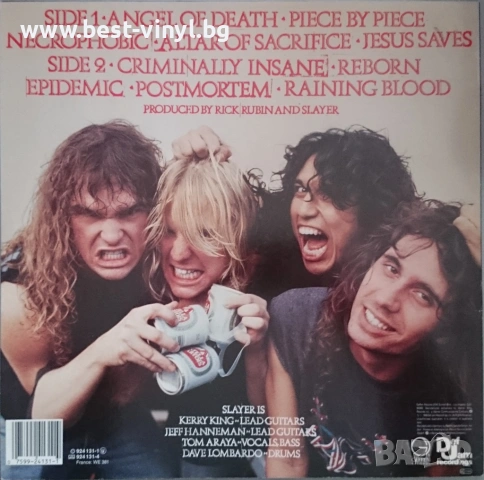 Грамофонна Плоча (Slayer - Reign in Blood, 1st EU Press), снимка 2 - Грамофонни плочи - 53359187