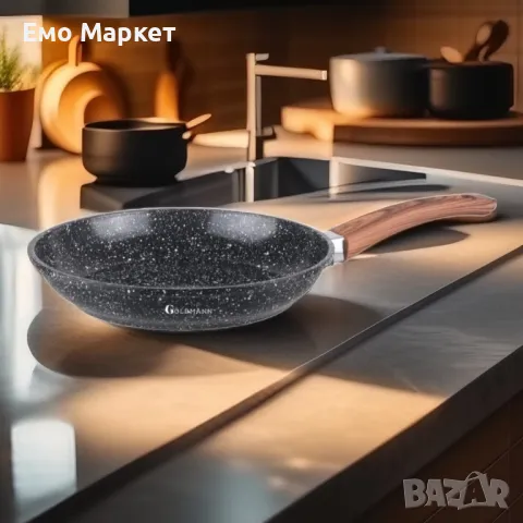 Тиган Goldmann GM-0420, 24 / 28см., Лят алуминий, Керамично покритие., Индукция, снимка 3 - Съдове за готвене - 49411682