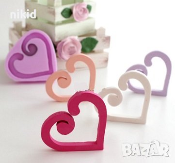 Извито стоящо сърце силиконов молд форма калъп шоколад фондан гипс