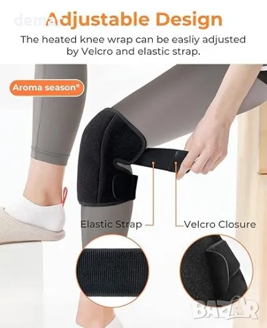 Aroma Season нагреваема наколенка, акумулаторна наколенка с 3 нива на нагряване 3000 mAh, черна, снимка 4 - Други - 49687445