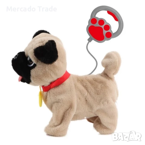 Механично кученце Mercado Trade, Ходи, Пее и Лае с аксесоари, Кафяв, снимка 2 - Образователни игри - 52842181