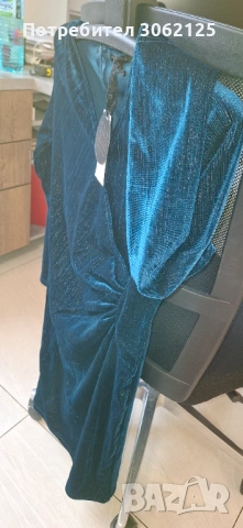 Блестяща преливаща ежедневна,официална рокля в синьо-зелен цвят с ламе , снимка 2 - Рокли - 54068947