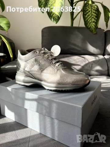 Обувки Хоган Hogan 39 номер естествена кожа сребърни