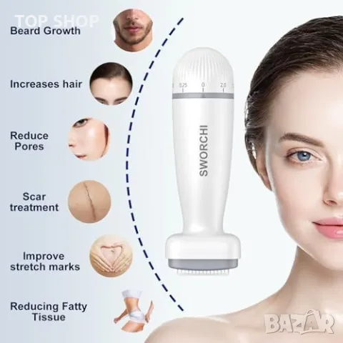 Нов Дерма стик с регулируеми игли за растеж на коса и брада Микронидлинг, снимка 2 - Тримери - 49945211