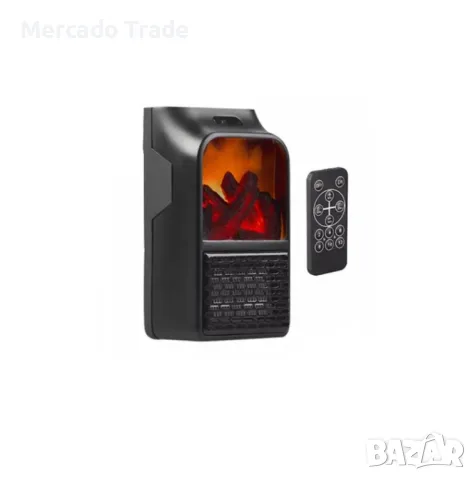 Мини декоративна печка за контакт Mercado Trade, 1000W, Черна