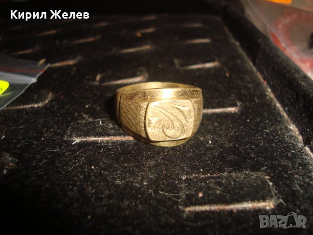 СТАР ПОЗЛАТЕН БРОНЗОВ ПРЪСТЕН ФЛОРАЛНО ОРНАМЕНТИРАН РЪЧНО МАЙСТОРСКА ИЗРАБОТКА МАСИВЕН 21049, снимка 9 - Антикварни и старинни предмети - 33737100
