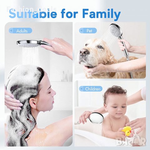 Универсална мощна хромирана душ глава слушалка 5 режима на пръскане, снимка 7 - Други стоки за дома - 35418042