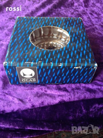 Нов немски ГДР кристален пепелник за 4 цигари/пури ръчно шлифован, снимка 5 - Други - 30149890