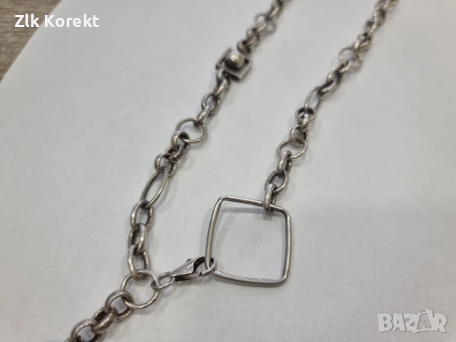 Дамски сребърен синджир, снимка 3 - Колиета, медальони, синджири - 54344560