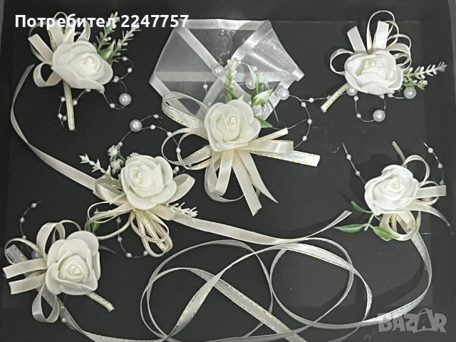 Бутониери с перли, снимка 1 - Сватбени аксесоари - 39467052