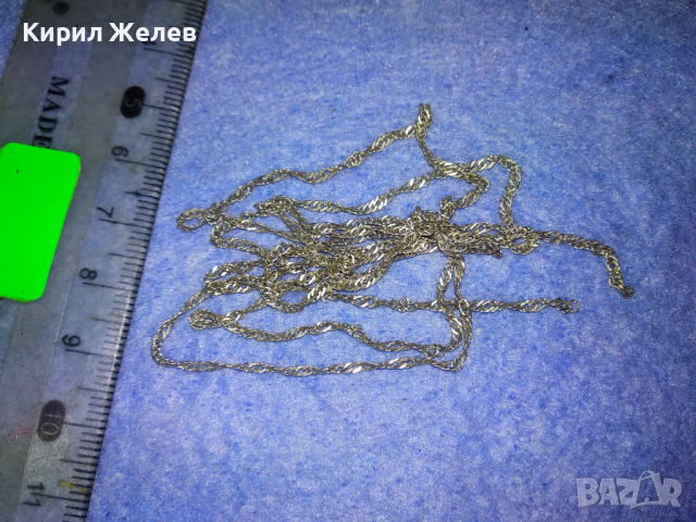 СТАРА ПОСРЕБРЕНА СРЕБЪРНА ВЕРИЖКА СИНДЖИР ЛАНЧЕ от БЛАГОРОДНА НЕРЪЖДАЕМА СТОМАНА 43343, снимка 4 - Колиета, медальони, синджири - 44692156
