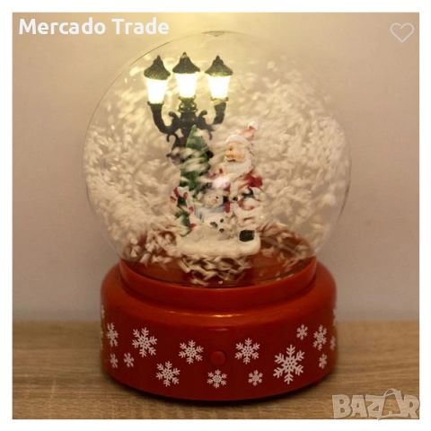 Коледна музикална снежна топка Mercado Trade, Дядо Коледа, 18см., снимка 4 - Декорация за дома - 52215359